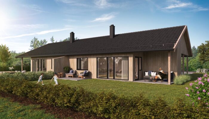 Illustrasjon tomannsbolig med carport